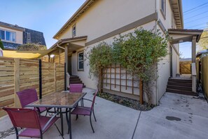 Get some fresh air while sitting in our backyard patio.