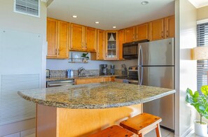 There is extra seating at the kitchen island