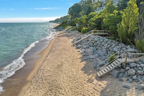 Our sandy beach is perfect for family play.