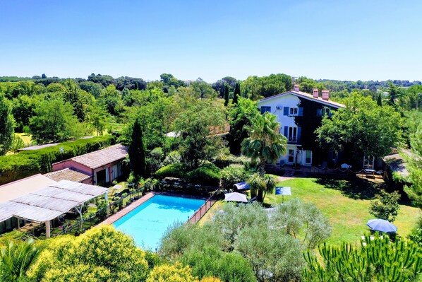 vue aérienne du gîte les Coquilloux à Montpellier
