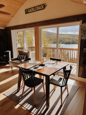 Lake views from the dining table.