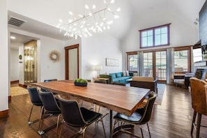 Dining space with upgraded decor.