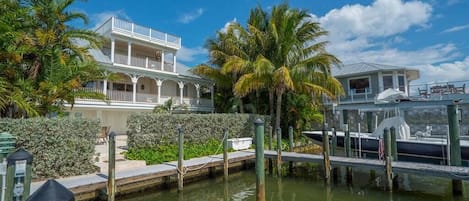 Lovely view of the home from the dock.