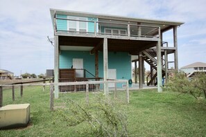 Backyard view of house