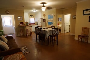 Entry view of Living, Dining and Kitchen