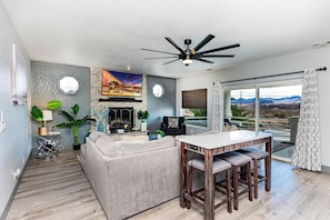 cozy living space with great views.