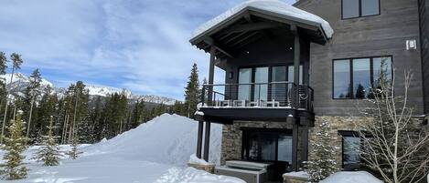 View of groomed trail directly to the back deck!