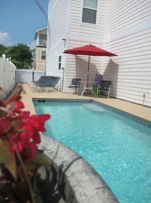 Heated Swimming Pool (if needed) with L-Shaped Tanning ledge and Waterfall 