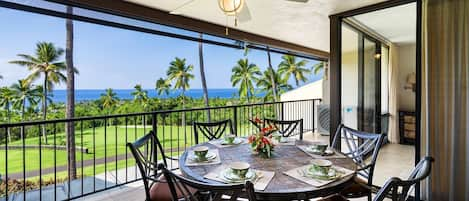 Large lanai to enjoy coffee and breakfast in the morning