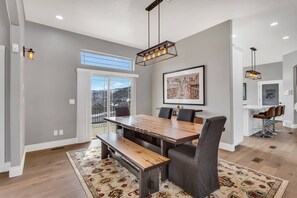 Dining area with open access to the kitchen