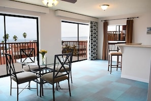 Living Area. Exact unit will be assigned upon arrival. Views, colors, and decor may vary.