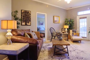 Comfortable couch open up as a sleeper