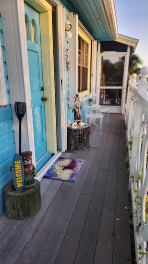 Upstairs side patio, main entrance
