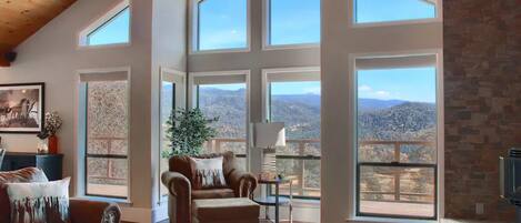 Expansive views of the majestic Sierras, right from the living room