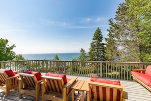 Amazing view from the deck. Enjoy your morning coffee while taking in the sunrise over Lake Superior.
