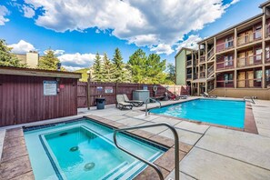 Relax in this heated pool and oversized hot tub that are just steps away from the home