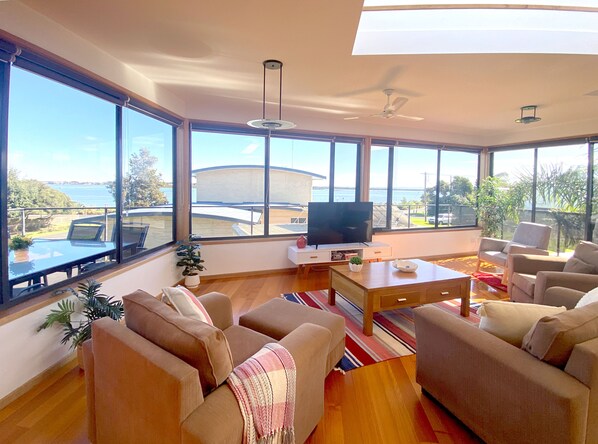 Living Room with River views