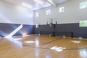 Hardwood half basketball court