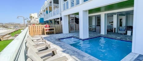 Private Beachfront Pool and Furnished Pool Deck