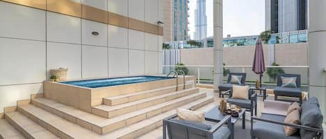 Private Pool with Burj Khalifa View