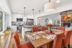 Open concept modern styled gathering area