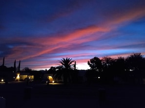 beautiful Arizona sunset outside front door