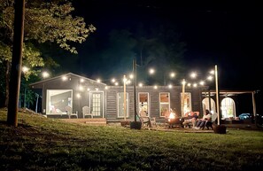 We love our fire pit!  And we provide a starter pack of wood for our guests.  Everyone seems to enjoy some time by the firepit!