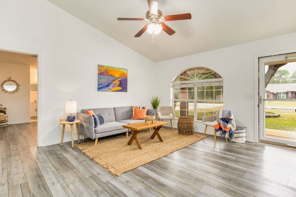 Front living room with TV