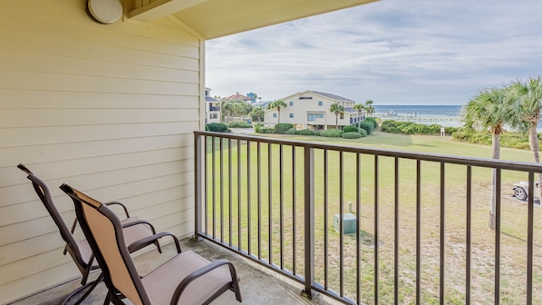 Enjoy your morning coffee and a view of the beautiful bay at the same time.