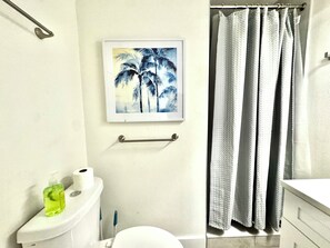 Bathroom with Shower. PLEASE NOTE: Bathroom is bedroom 1 Ensuite. To access you need to walk through bedroom 1