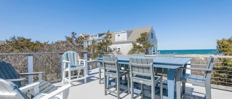 Raised deck with outdoor seating for family to gather!