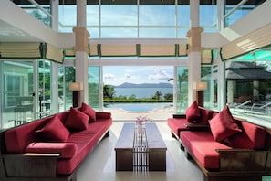 Enjoy views across Chalong Bay from the living room.