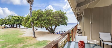 Start your day off with a nice cup of coffee and soak in some beach views. Outdoor dining on the lanai for up to 4