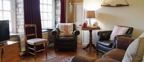 Lounge area at The Old Wheelhouse, The Mill in West Burton, Wensleydale in the Yorkshire Dales