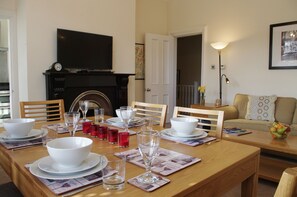 Spacious lounge with dining area and kitchen off at Burnside View in Hawes, Wensleydale in the Yorkshire Dales