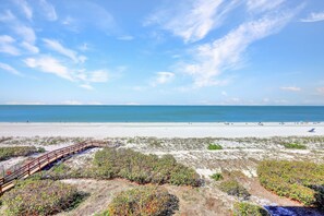 The beach is just a short walk away.