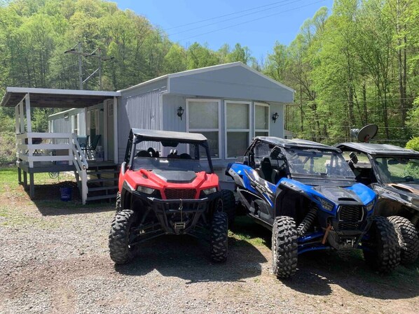 Ample Parking for trucks and Atv's