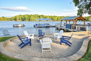 The perfect spot on the water's edge to tell stories and enjoy a warm campfire