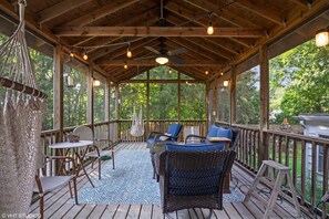 Elevated sunroom overlooking park 