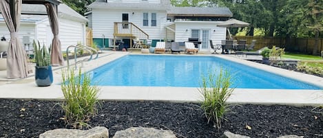 Private oversized heated commercial size pool