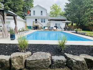 Private oversized heated commercial size pool