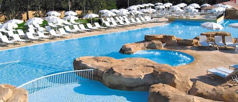 The large and luxurious outdoor pool is perfect for families.