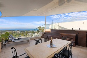 Private rooftop pool with stunning views and alfresco dining