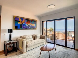 Oceanview luxury living apartment with a private balcony. #breakfast #romanticdinner #oceanview#