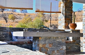 The dining area on the veranda