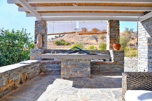 The dining area on the veranda