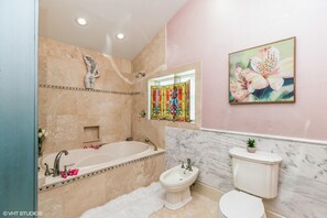1/2 Master Bathroom with bidet and soaking tub/shower combo