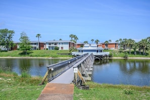 The Gulf Terrace lake is great to walk across and feed the resident turtles