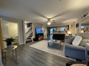 Living space with open concept kitchen 