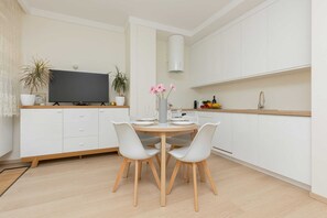 Modern, fully equipped kitchenette.